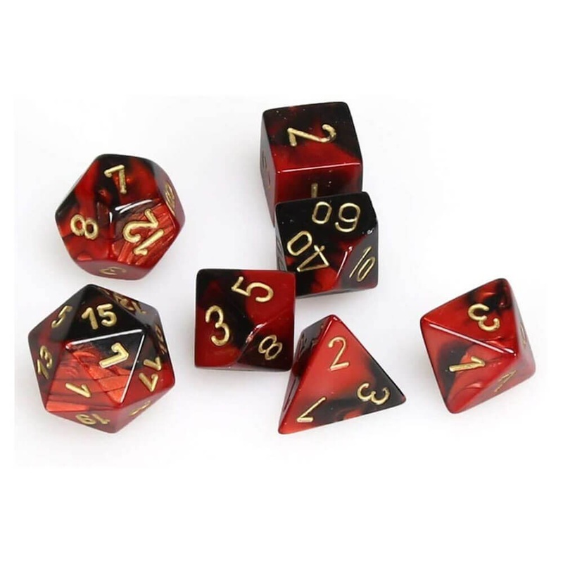 Chessex Gemini Black-Red Gold Polyhedral 7-Die Set