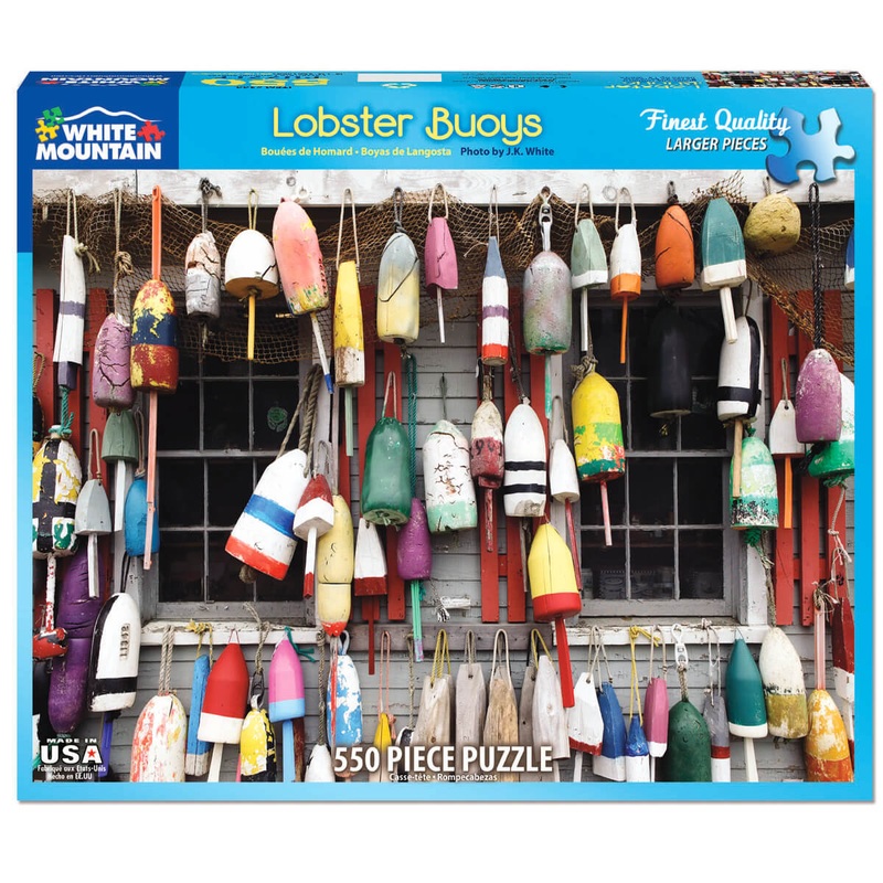 White Mountain Puzzles Lobster Buoys 500 Piece Jigsaw Puzzle