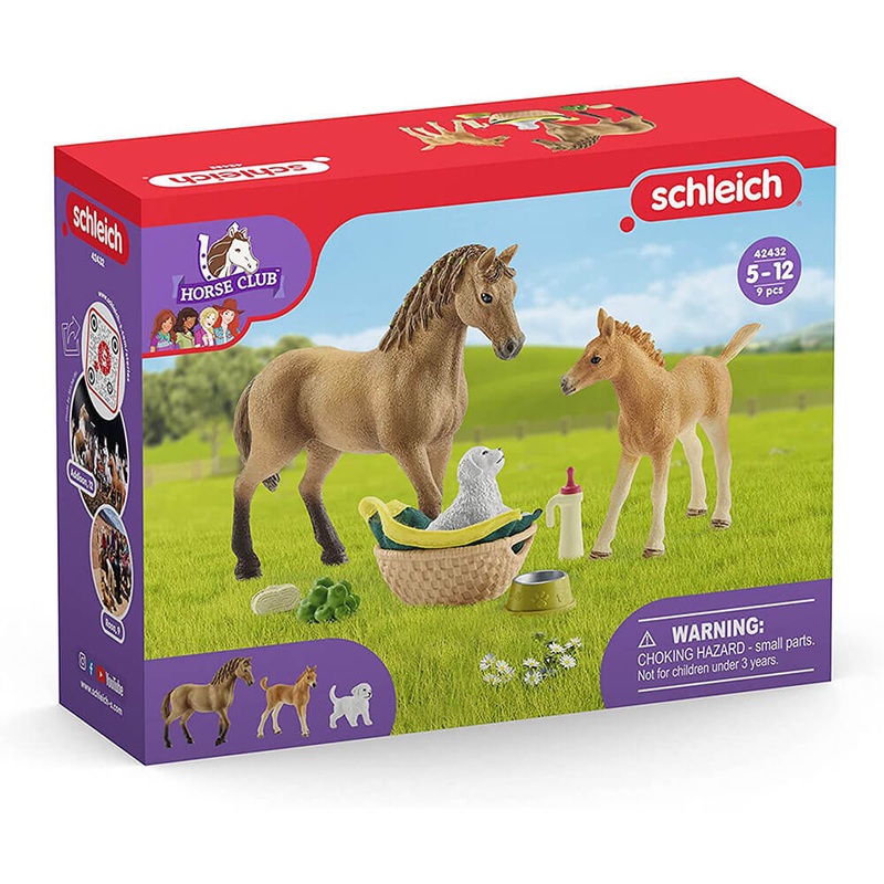Schleich Horse Club Horse Club Sarahs Baby Animal Care Play Set