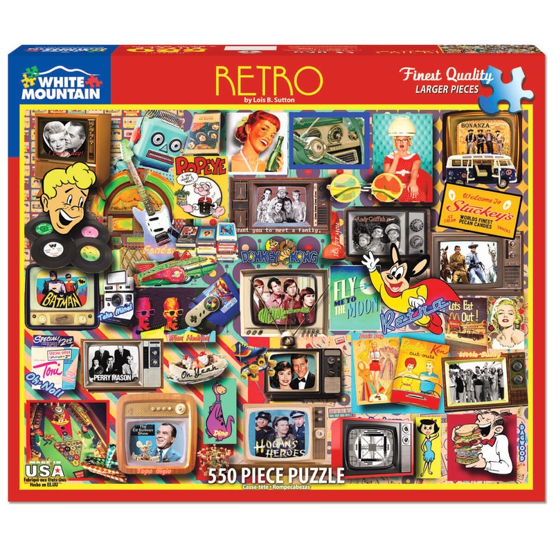 White Mountain Puzzles Retro 550 Piece Jigsaw Puzzle