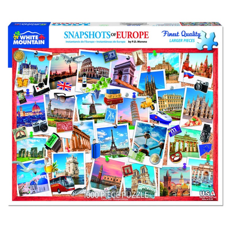 White Mountain Puzzles Snapshots of Europe 1000 Piece Puzzle