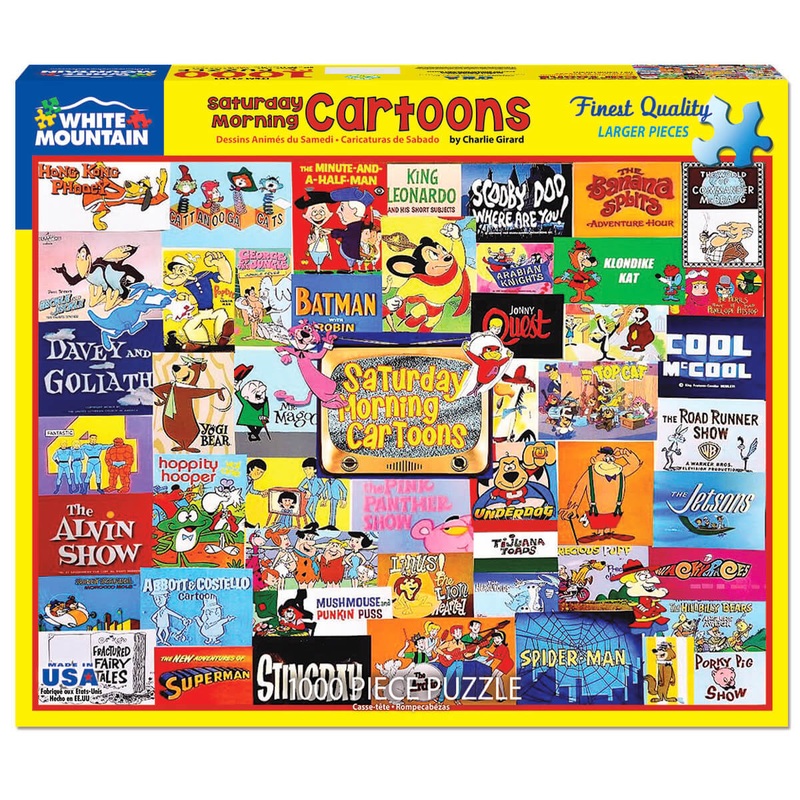 White Mountain Puzzles Saturday Morning Cartoons 1000 Pc Puzzle