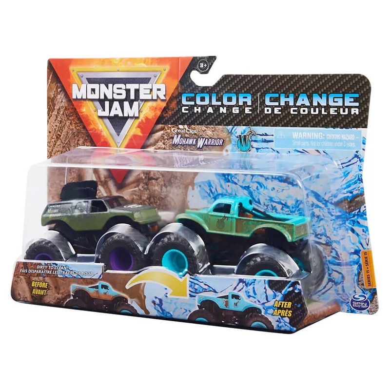 Monster Jam Color Change Great Clips Mohawk Warrior vs W 2-Pack