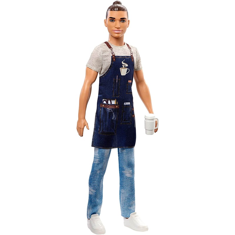 Barbie Ken Barista Career Doll, Broad, Wearing Caf Apron
