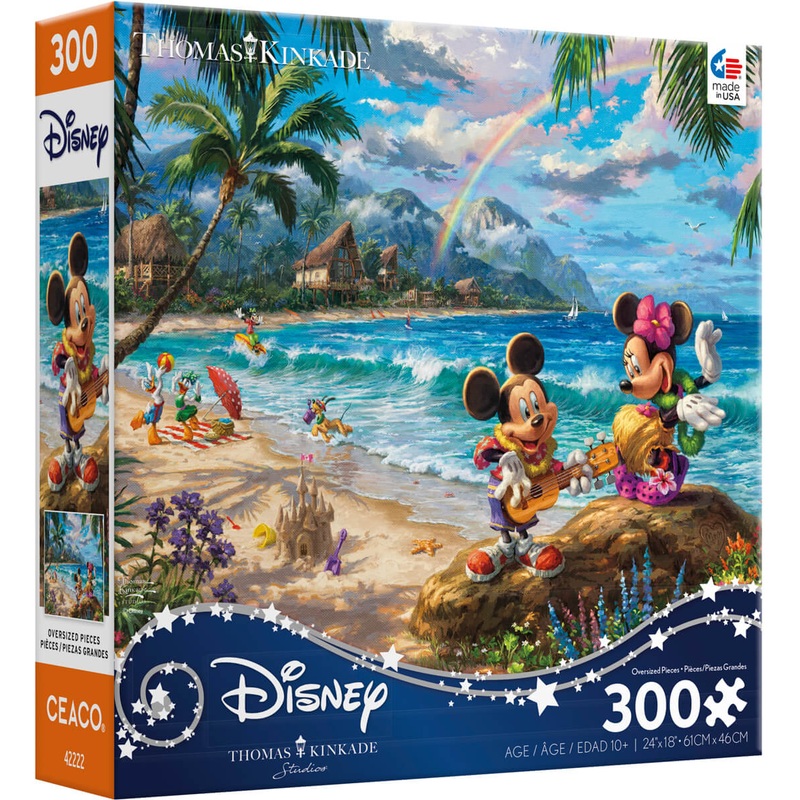 Ceaco Thomas Kinkade Disney's Mickey and Minnie in Hawaii 300 Piece Jigsaw Puzzle